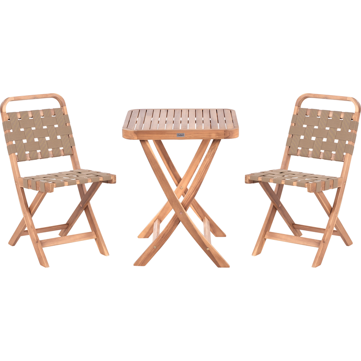 Bistro Set klappbar CALCIANO zertifiziertes Akazienholz Braun