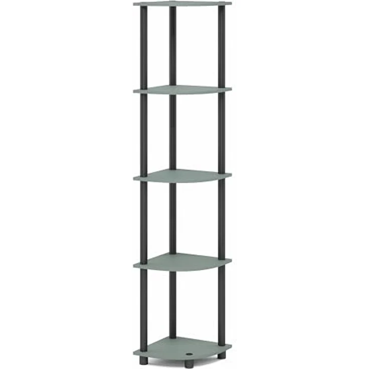 Furinno Turn-N-Tube Eckregal, 5-stufiges Eck-Bücherregal, offene Ablageregale, für Organisation und Aufbewahrung, Wohnzimmer, Homeoffice, Garage, Schlafzimmer, Salbeigrün – Bild 7