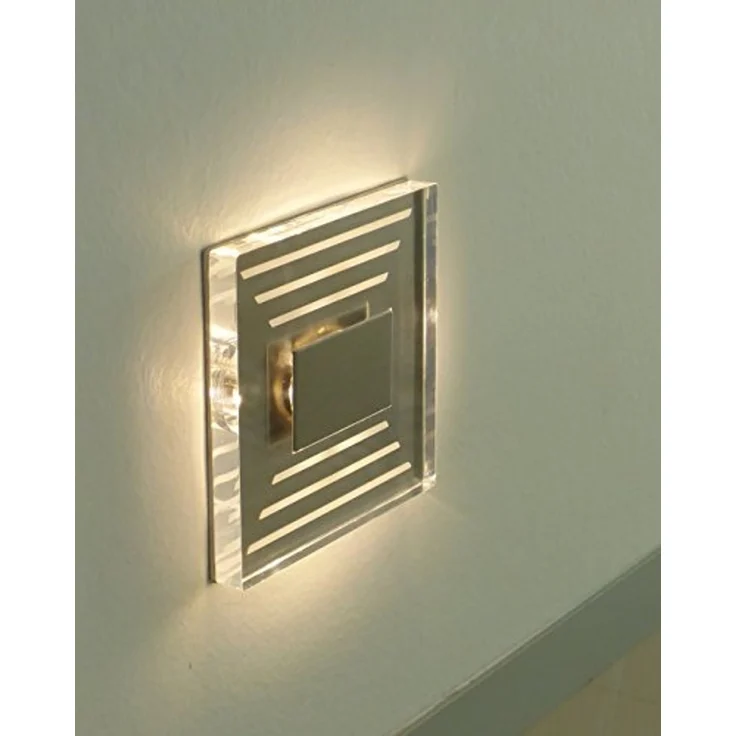 TRANGO LED Einbauleuchte, 5er Set SL-053 LED Design Wandleuchte *SOFIE* Transparent Eckig - Wand- & Treppenleuchte IP44 für Innen und Außen inkl. 1x je 1 Watt LED Modul - warmweiß 3000K beliebig erweiterbar – direkt 230 Volt, Treppenbeleuchtung, Stufen... – Bild 2