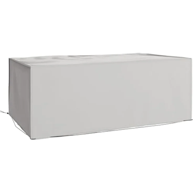 Outsunny Gartenmöbel-Schutzhülle mit wetterfesten Ösen und Kordelstopper (Abdeckung, 1-St, Abdeckplane), für Terrassenmöbel Abdeckhülle 210 x 140 x 80 cm Grau – Bild 1