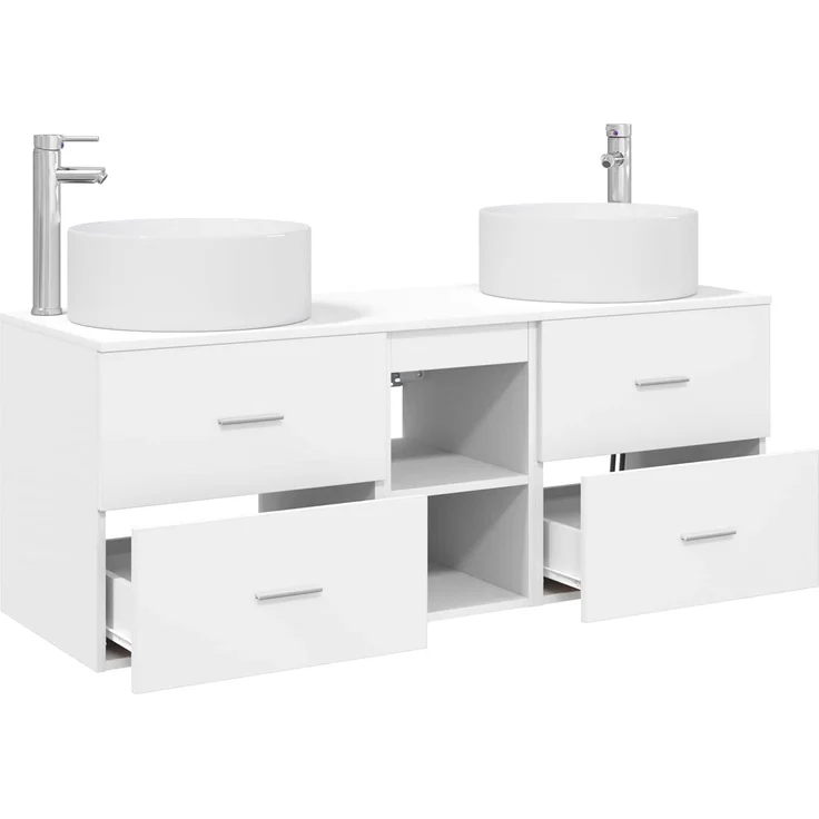 vidaXL Badezimmerschrank-Set 3 stk. Weiß 129 x 44,5 x 80 cm 3405947 – Bild 4