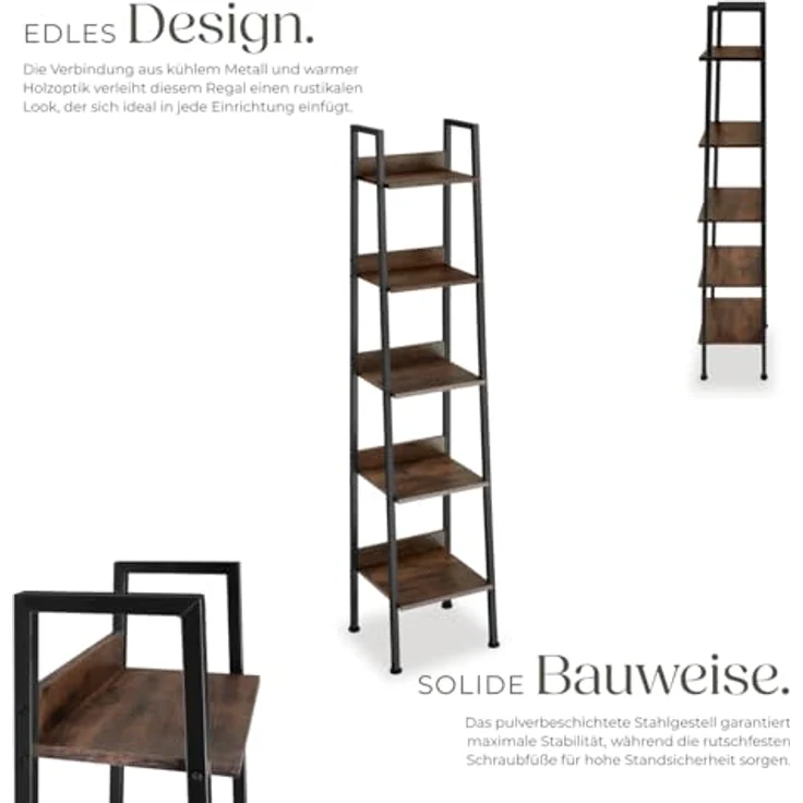 tectake Leiterregal Folkestone, Einzelstück 1-tlg, Industrial Style – Bild 7