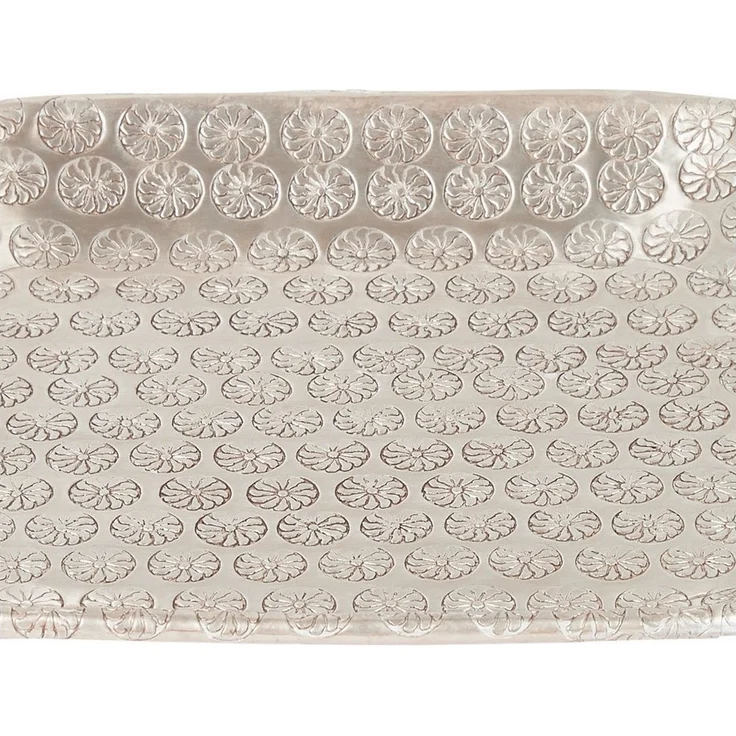 Marrakesch Orient & Mediterran Interior Dekotablett Tablett Kerzentablett Skandinavisch Janshir Silber 28cm Eckig, Handarbeit – Bild 2