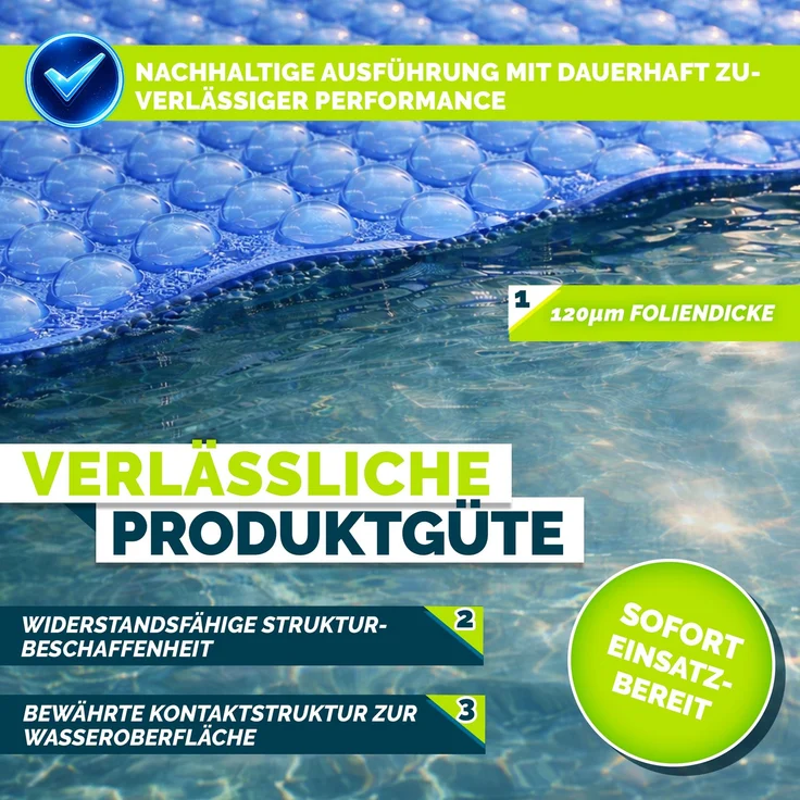 tillvex Pool Solarfolie Rechteckig 1000x500 cm - Schwarz Solarplane Solarheizung Solarabdeckplane Poolheizung Wärmeplane – Bild 4