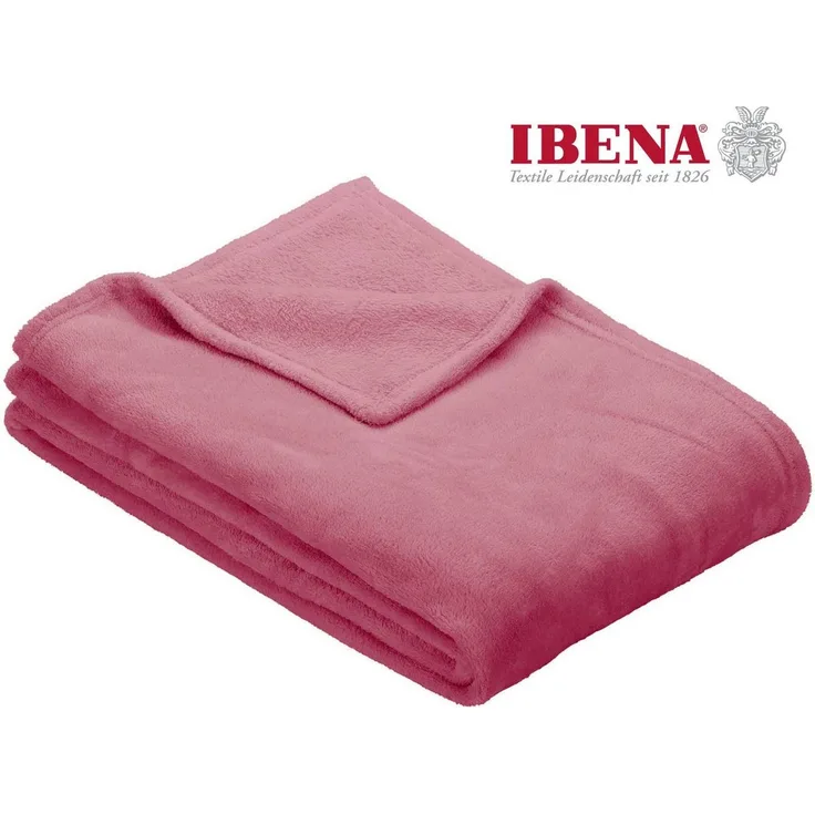 Wohndecke Uni Fleecedecke Olbia, IBENA, einfarbig schick, Kuscheldecke