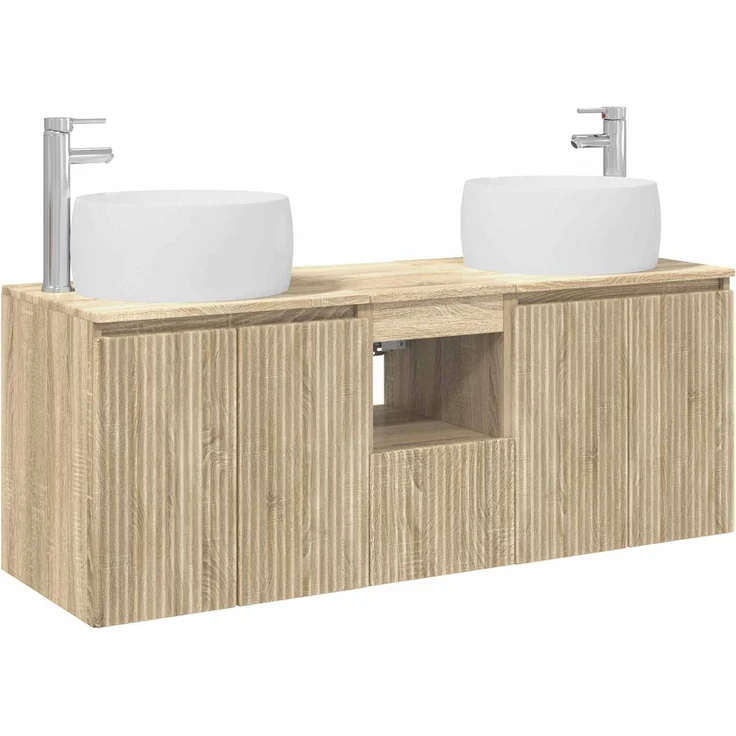 vidaXL Badezimmerschrank-Set 3 stk. Sonoma-Eiche 129 x 44,5 x 80 cm 3405719 – Bild 2