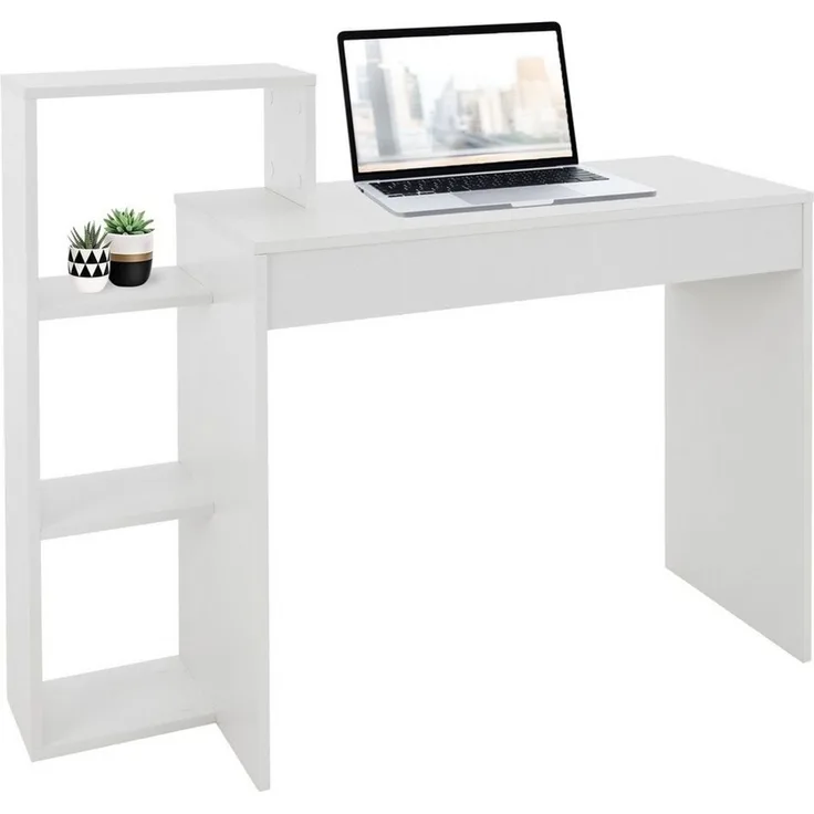 ML-DESIGN Schreibtisch Arbeitstisch mit Regal 3 Einlegeböden 2in1 System für Arbeitszimmer, Bürotisch Computertisch PC Tisch Laptoptisch Ablage Regal Homeoffice