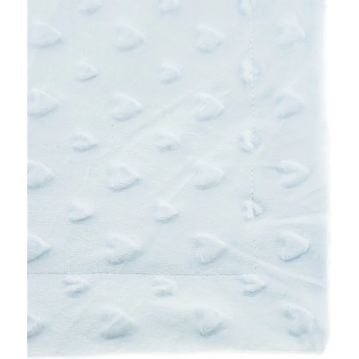 Babydecke Doppellagig 75x100 cm mit Babybär und Herz Babyblau Motiv 2 – Bild 2