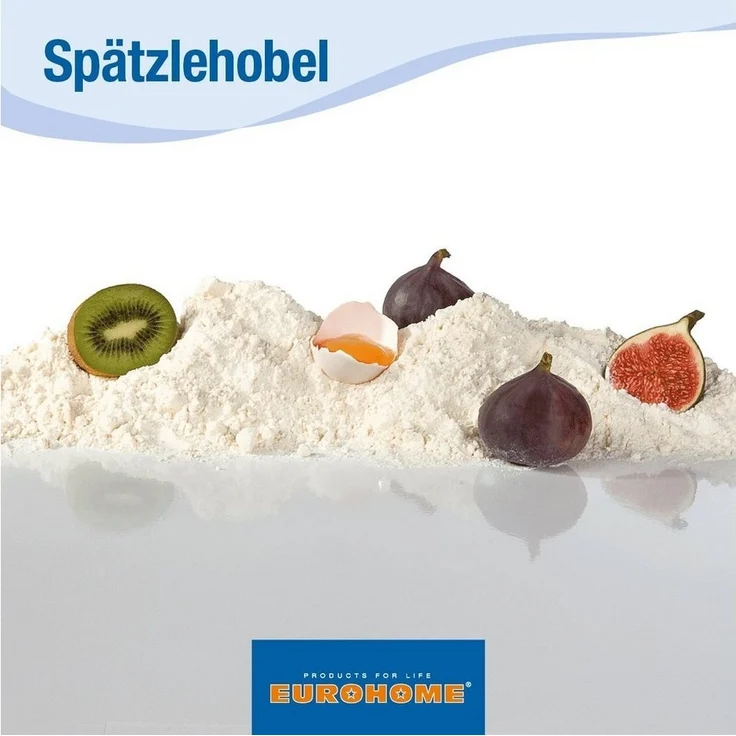 EUROHOME Spätzlehobel Edelstahl Spätzlereibe mit Nasen mit Kunststoffgriff, Edelstahl, (1-St, Spätzlehobel 33 x 11 x 6,3 cm), Spätzlepresse runde Löcher - Reibe mit Trichter – Bild 3