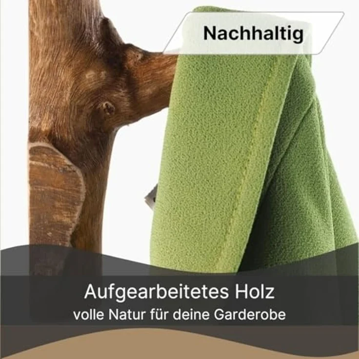 DESIGN DELIGHTS Wandgarderobe Garderobenhaken 9er Set LIMB, Holz massivholz Wurzel, Kleiderhaken,Wa – Bild 3