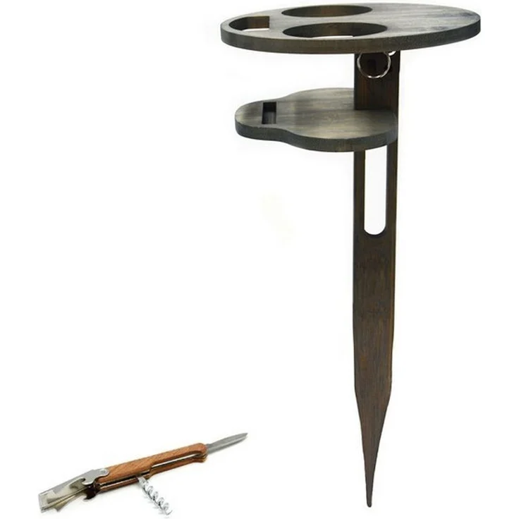 UNUS GARDEN Klapptisch Bierhalter klappbar,Biertisch aus Bambus (2-St) – Bild 5