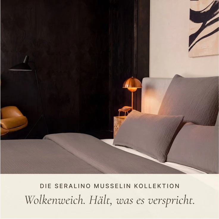 Seralino Kissenbezüge 2er Set aus Musselin (100% Bio Baumwolle) blickdicht, weich, (2 Stück), besonders weich, bügelfrei, formstabil, verdeckter Reißverschluss – Bild 3