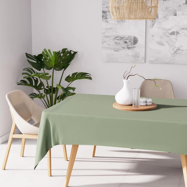 Soleil d'ocre, Anti-Flecken Tischdecke Rechteckig 160x270 cm Alix Khaki