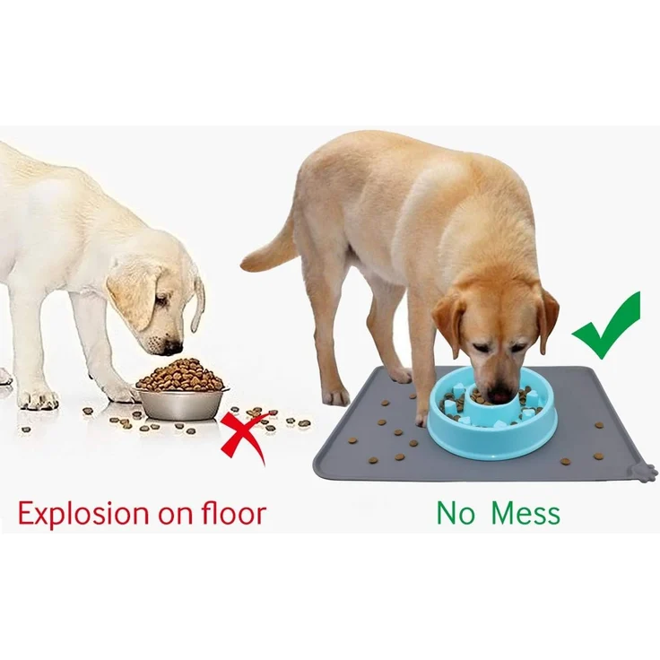 Joytale Napfunterlage für Hund und Katze rutschfest, Silikon grau, 47x30 cm – Bild 5
