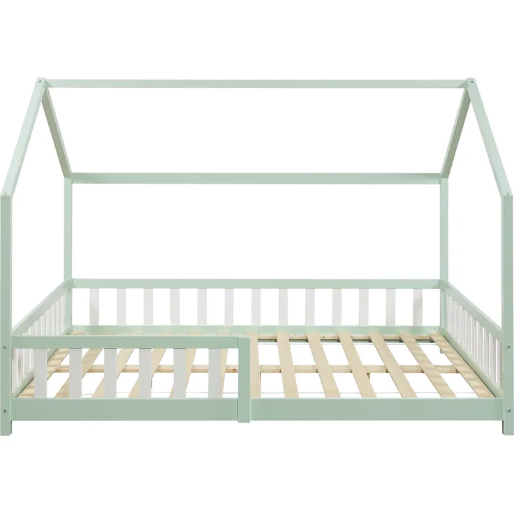 Hausbett Hesel mit Rausfallschutz 120x200cm Mintgrün [en. casa] – Bild 4