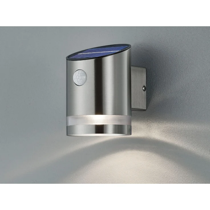 Reality Leuchten LED Solar Außenwandleuchte Salta R22231107, Metall Nickel matt, inkl. 3 Watt LED, Bewegungssensor – Bild 3