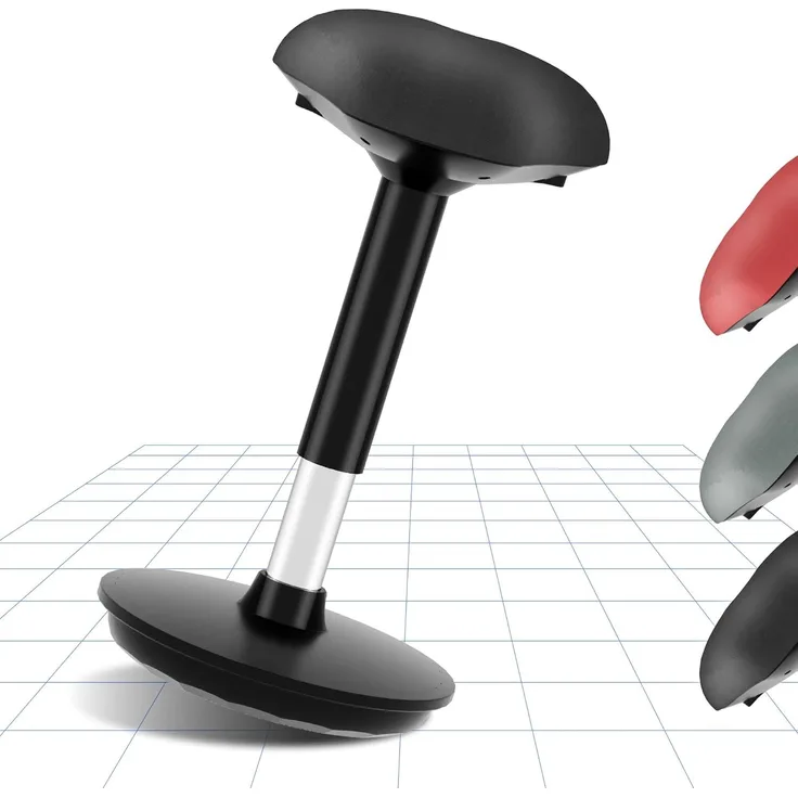 Ergonomie Wobble Hocker Arbeitshocker Bürohocker Ergonomische Stehhilfe Hoch verstellbar Sitzhocker Drehhocker Perfekt für Stehpult (schwarz)