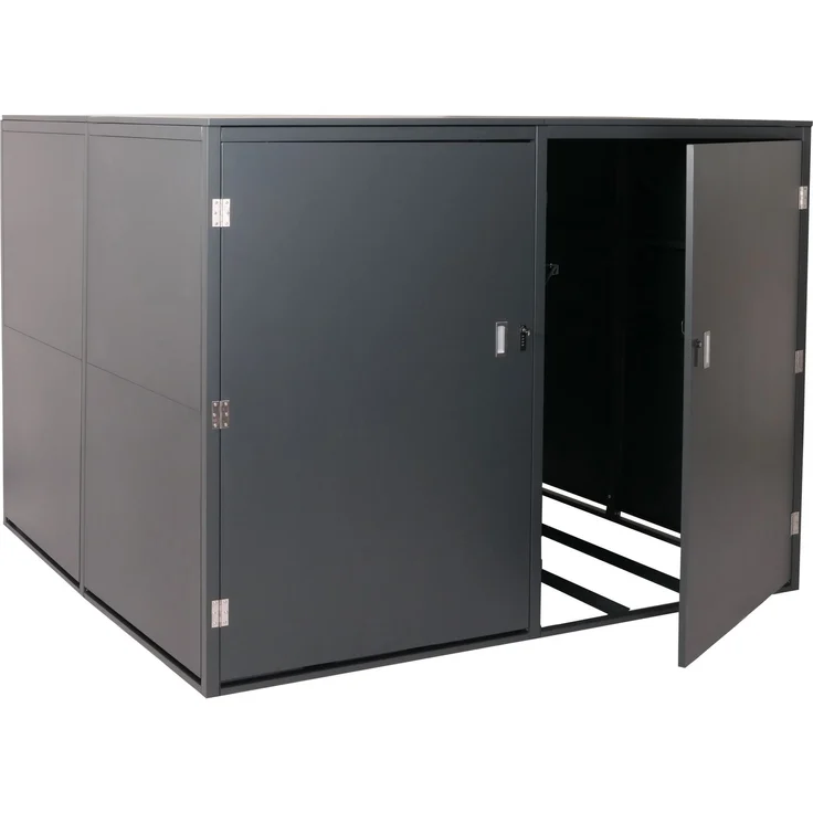 4er-Fahrradgarage HWC-L56c, Gerätehaus Fahrradbox mit Ablage, abschließbar Metall 160x222x208cm ~ anthrazit – Bild 9
