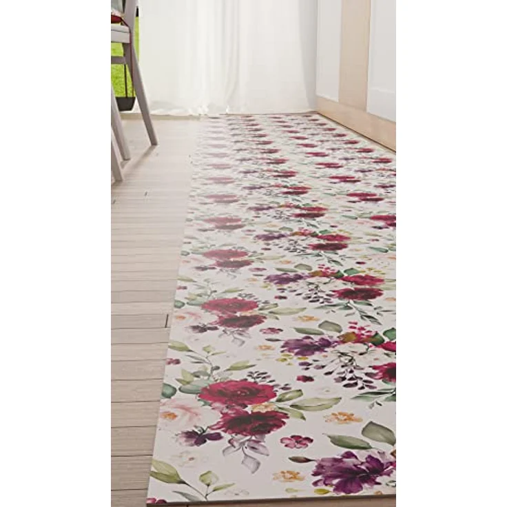 PETTI Artigiani Italiani - Teppich für Küche, rutschfest und waschbar, 52x240 cm, Blumenmuster, 07, 100% Made in Italy – Bild 5