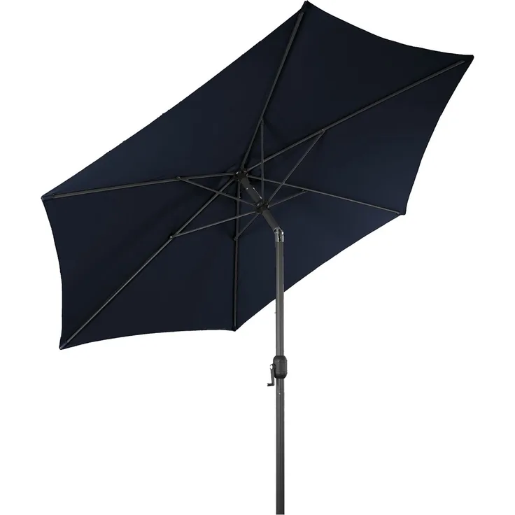 XXL Alu Sonnenschirm Ø 3 m Kurbelschirm Garten Balkon Terrasse knickbar blau