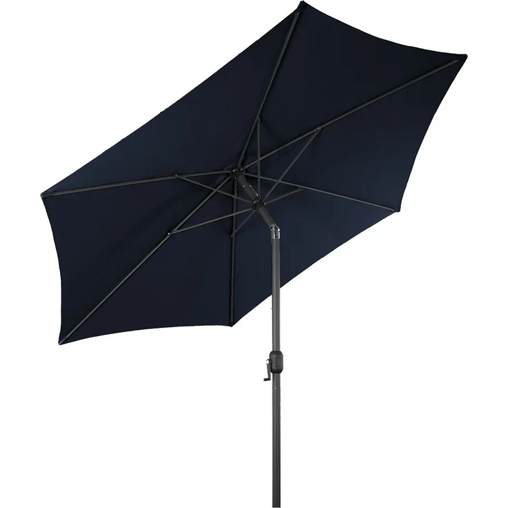 XXL Alu Sonnenschirm Ø 3 m Kurbelschirm Garten Balkon Terrasse knickbar blau
