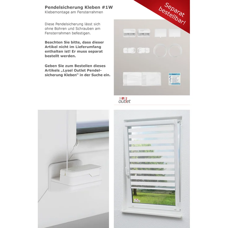 Lysel Outlet Doppelrollo Kassette Weiß, (B x H) 50cm x 175cm in weiß – Bild 9