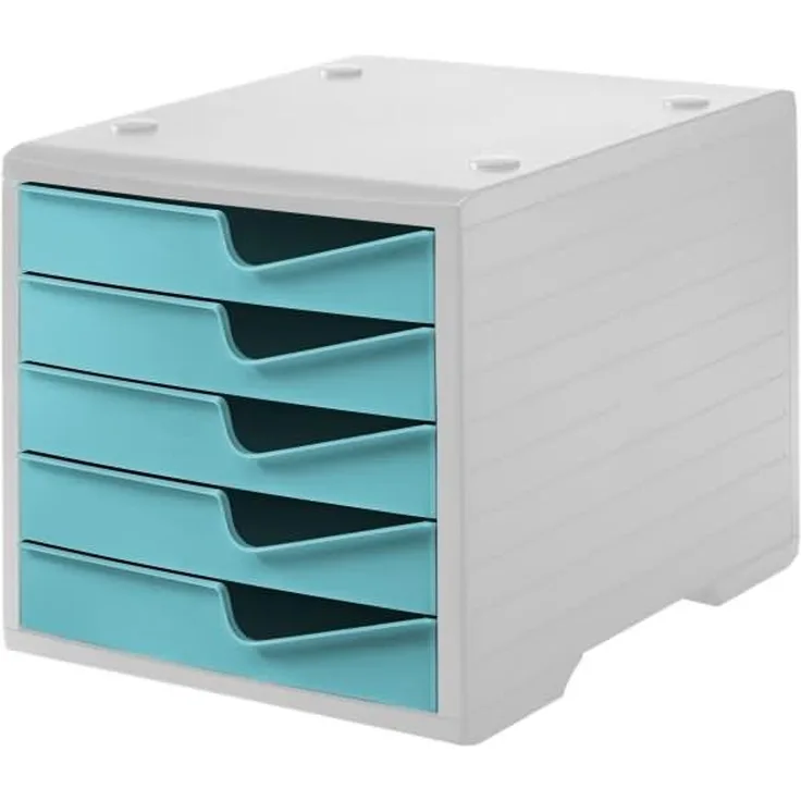 Styro Schubladenbox styroswingbox 5 Schübe grau/aqua