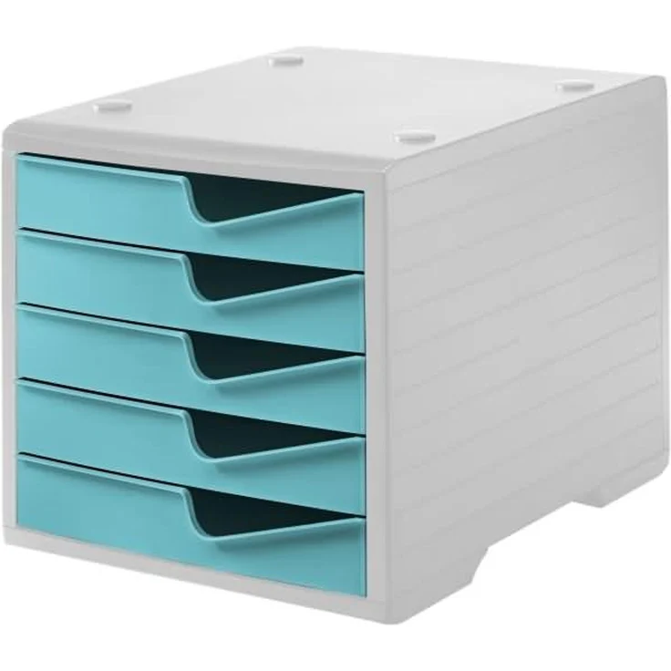 Styro Schubladenbox styroswingbox 5 Schübe grau/aqua