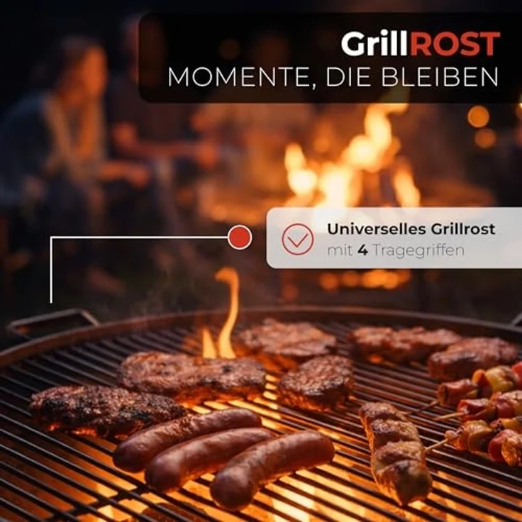 CookKing Stahl Grillrost | inkl. 4 Griffen | – Bild 2