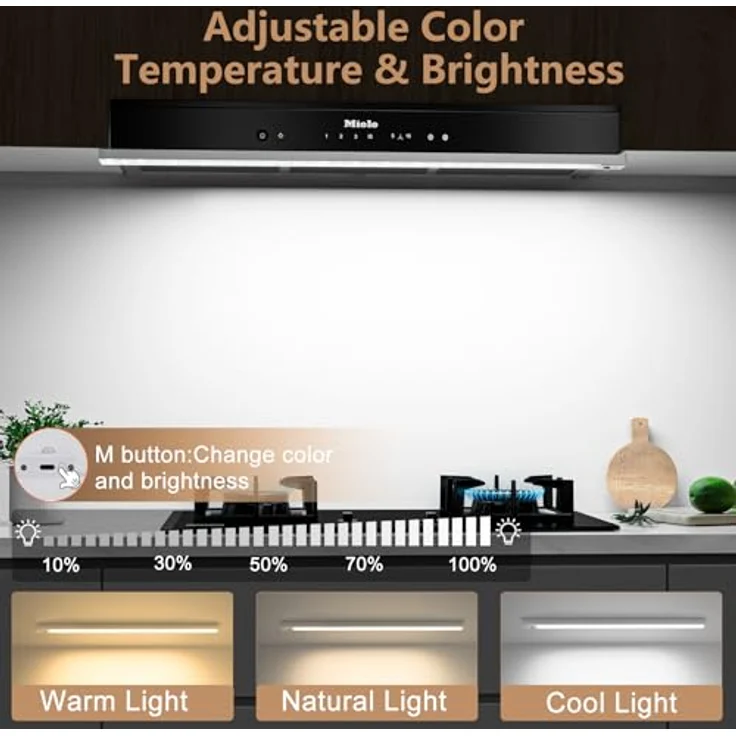 Unterbauleuchte Küche LED Schrankbeleuchtung mit Bewegungsmelder Innen 3Farbmodi Dimmbar 3000K/4000K/6500K,60cm 2Stück,LED Leiste Lampe Ohne Bohren USB Kabellos für Kleiderschrank/Treppe/Vitrinen/RV – Bild 2