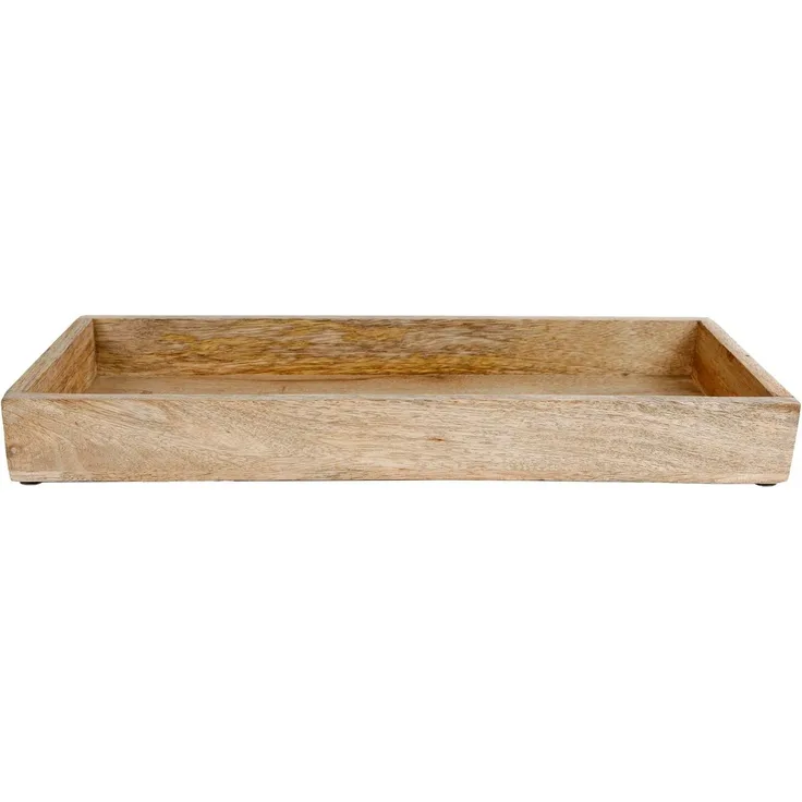 Spetebo Tablett Mango Holz Kerzen Tablett eckig - 39 x 14 cm, Mangoholz, (Packung, 1-tlg, Mangoholz -Tablett), Echtholz, Deko, Ostern, Weihnachten, Tischdeko