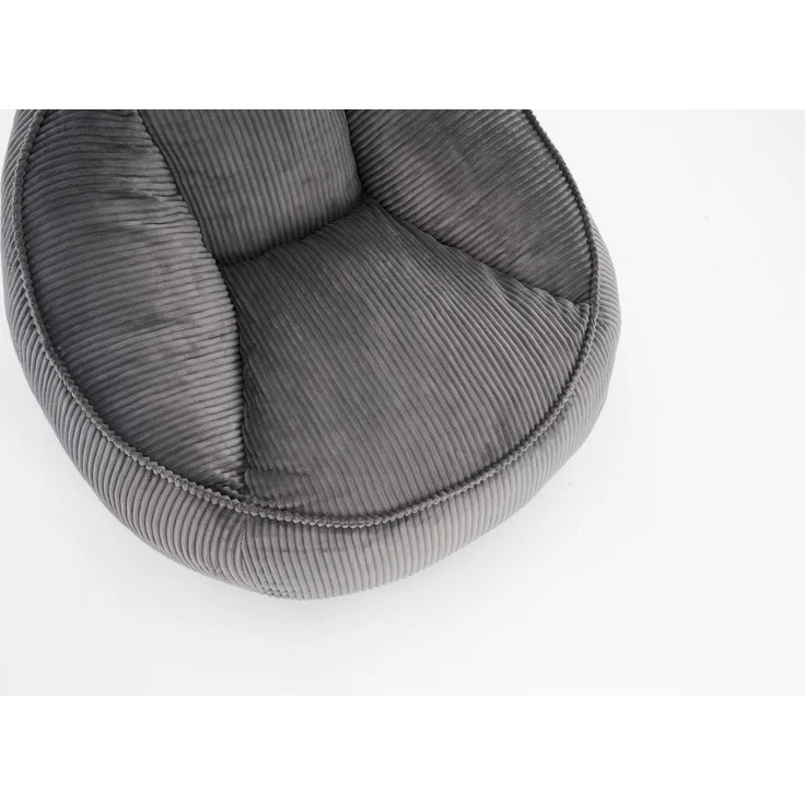 Sitzsack in Grau 90cm×90cm×59cm mit Cordbezug und Memory-Schaum-Füllung – ergonomische Rückenstütze – Bild 8