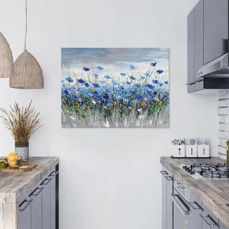 WallArena Leinwand Bilder Blumen 40x30 cm, Premium Canvas Wandbild mit stabiler Holzrahmenkonstruktion und UV-beständiger Drucktechnologie – Bild 2