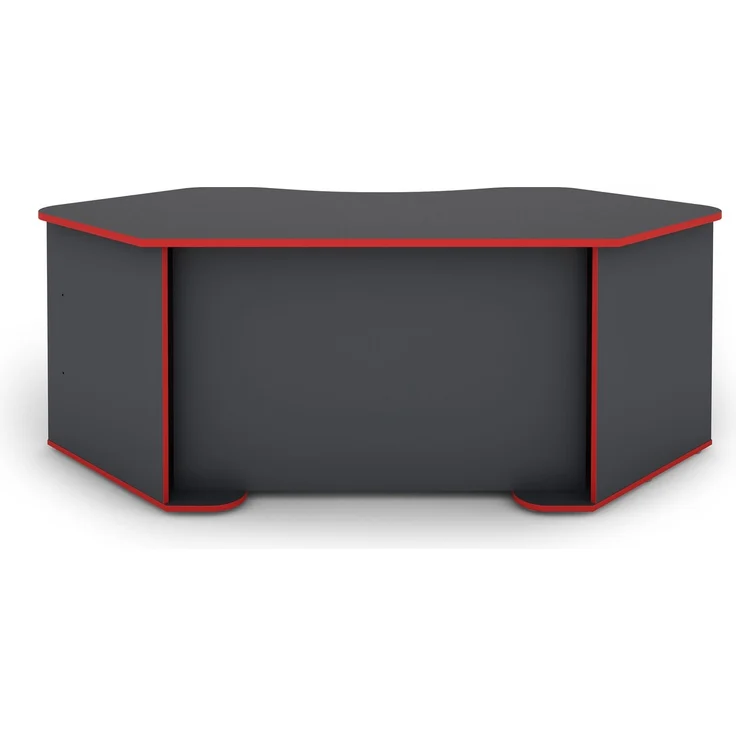 byLiving 'Thanatos' Schreibtisch in Anthrazit mit Kanten in Rot, viel Stauraum und XXL Tischplatte, 198 x 76 x 85 cm (BxHxT) – Bild 3