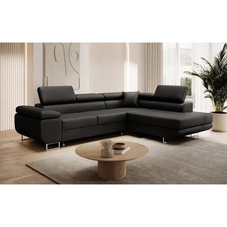Luxusbetten24 Schlafsofa Designer Sofa Aston Kunstleder, mit Stauraum und Schlaffunktion – Bild 2