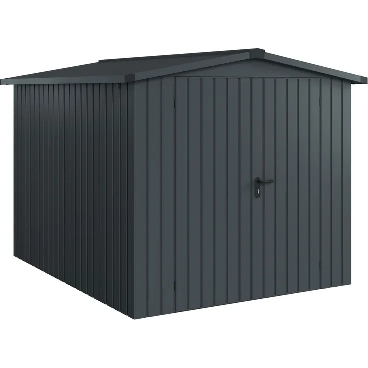 Hörmann Ecostar Metall-Gerätehaus "Euroline Trend" mit Satteldach ESD 6, anthrazitgrau, 214 x 262 cm,2-flüglige Tür