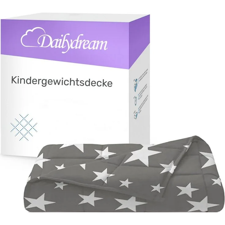 Dailydream Gewichtsdecke Kinder Therapie-Bettdecke aus Baumwolle, 2,3Kg, 90x120 cm, Motiv ABC – Bild 1