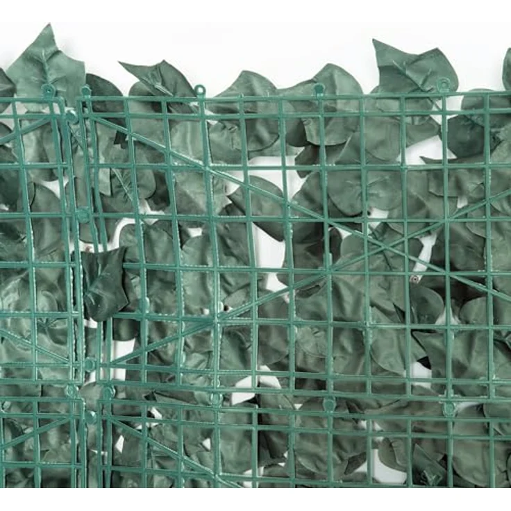 Outsunny Künstlicher Hecken Sichtschutz, UV Geschützt Sichtschutz, Grün Balkon Sichtschutz, Zaun Sichtschutzgitter mit Blättern, Hecken Zaun, WandKünstliche 240 x 100 cm für Garten Hochzeit – Bild 8