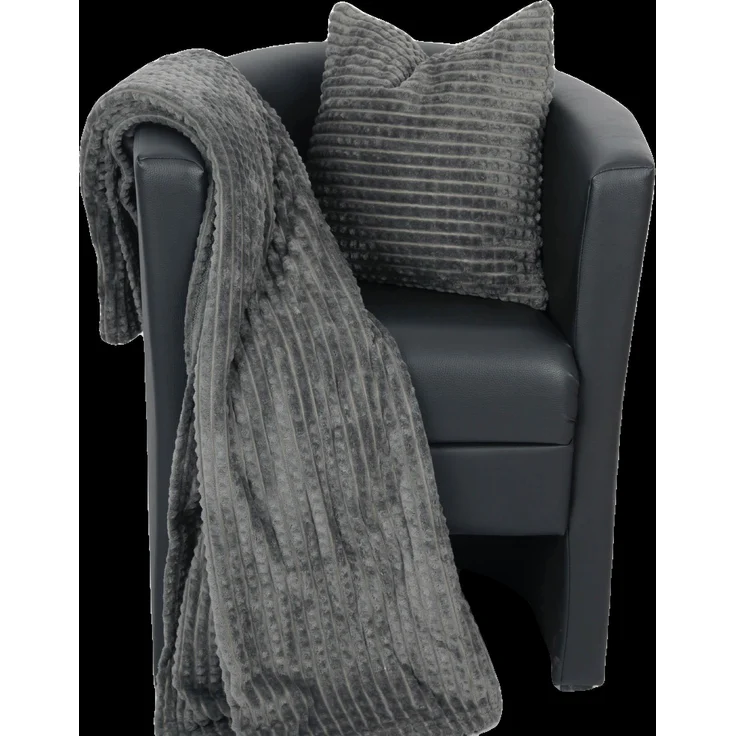 Kuscheldecke Jacquard Flanell Anthrazit 130x170 cm – Bild 7