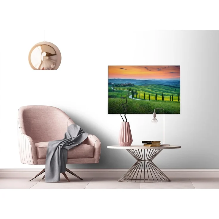 Leinwandbild Landschaft Toskana Grün Orange 90x60 DD120312 Keilrahmen Wandbild – Bild 6