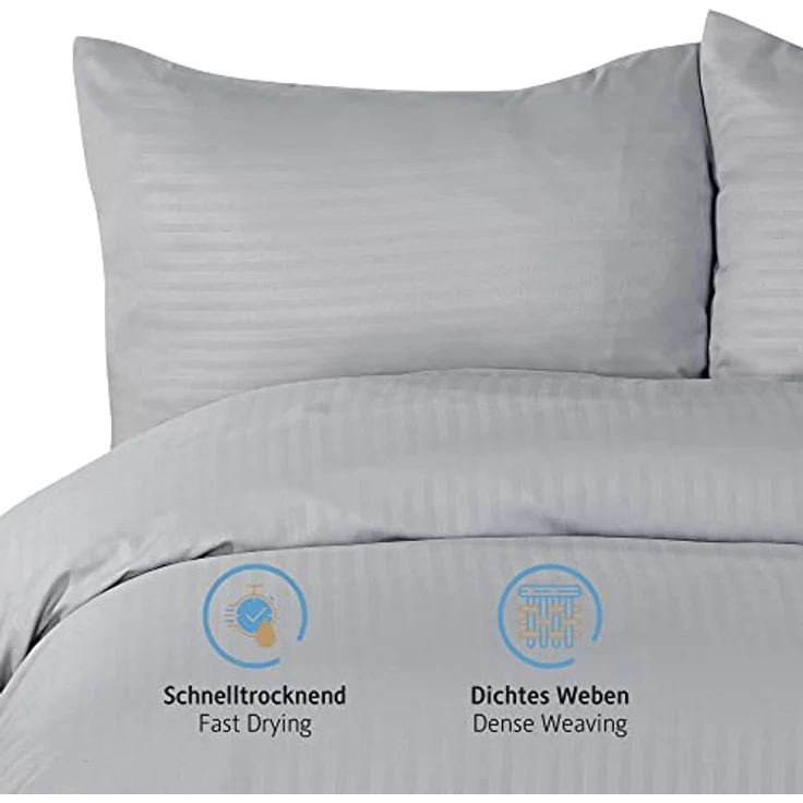 Komfortec Bettwäsche Deluxe, 2&3 Teilig, 140x200 cm, 155x220 cm, 200x200 cm oder 220x240 cm, 100 % Mikrofaser (120 g/m), 2 teilig, Bettwäsche-Sets mit Reißverschluss, Weich und Bügelfrei – Bild 3