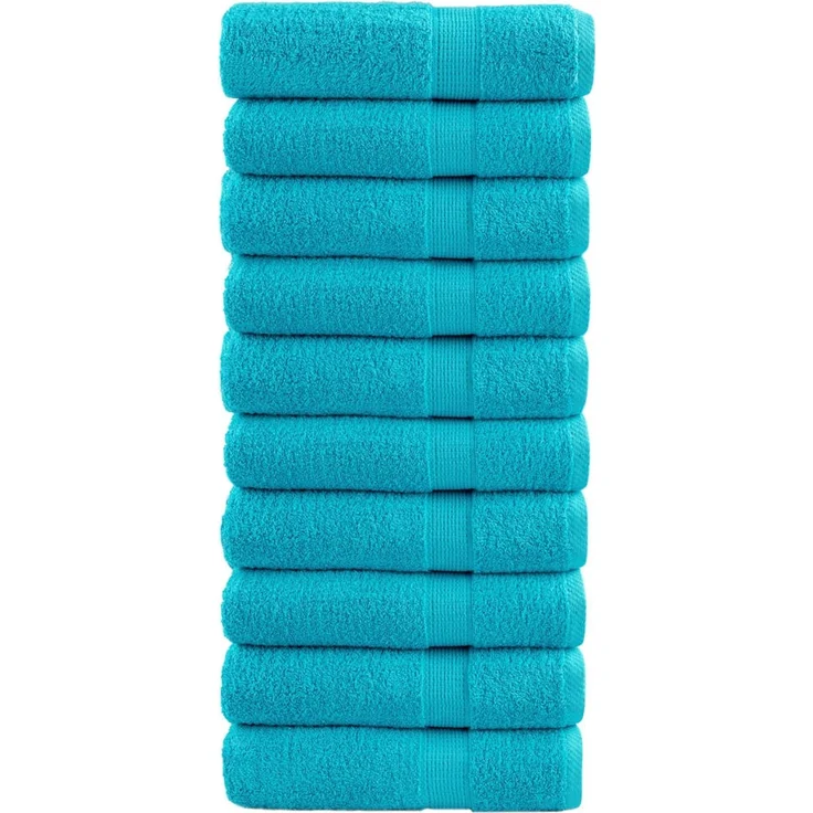 vidaXL 'SOLUND' Premium-Badetücher, 10 Stk., Türkis, 100x150 cm – Bild 1