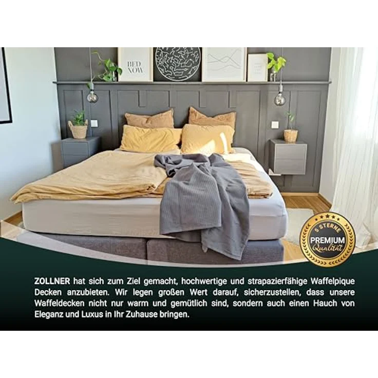 Zollner Kuscheldecke, Grau, 150x200 cm, 100% Baumwolle, Oeko-Tex® Standard 100, waschbar bis 60°C – Bild 6