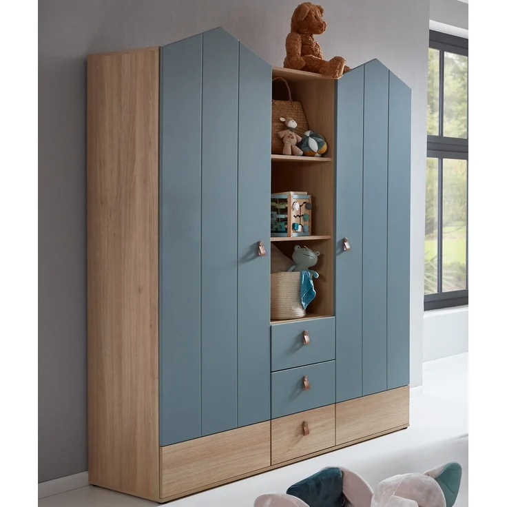 arthur berndt Kinderkleiderschrank Kleiderschrank »Roofy« 2-türig mit Soft-Close-Funktion Soft-Close Funktion – Bild 1