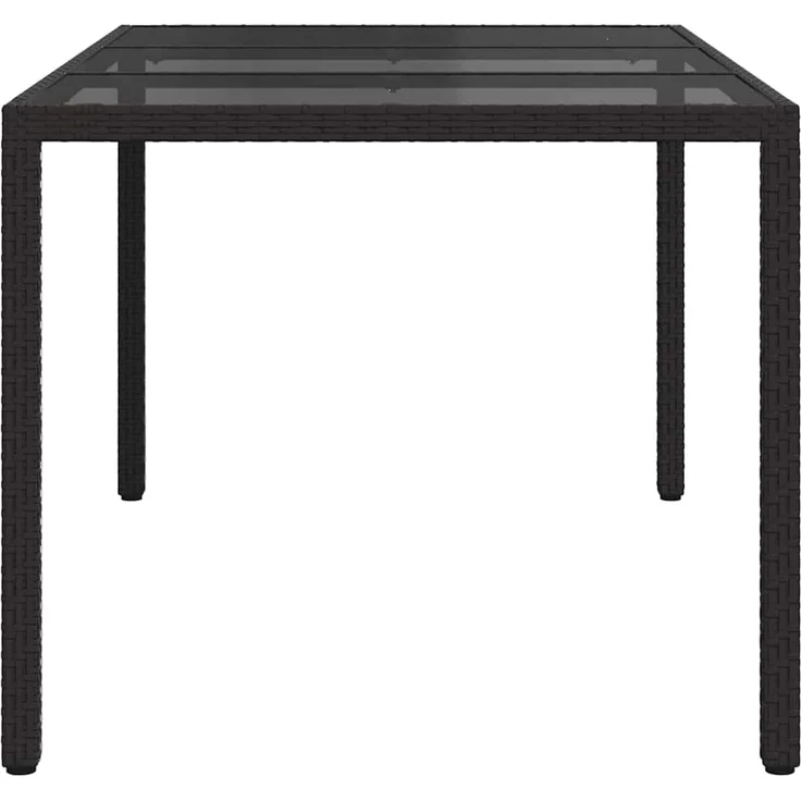vidaXL Gartentisch Schwarz 150 x 90 x 75 cm Poly-Rattan 362540 – Bild 4