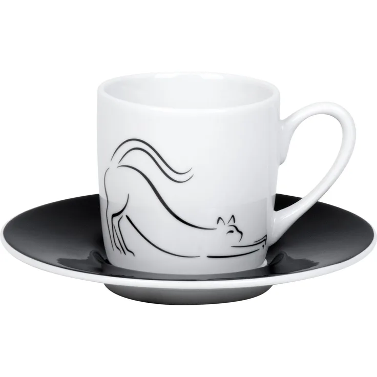 KÖNITZ 1150533018 Espressotasse Hommage à Picasso - Le Chat (Die Katze) 85 ml, Porzellan