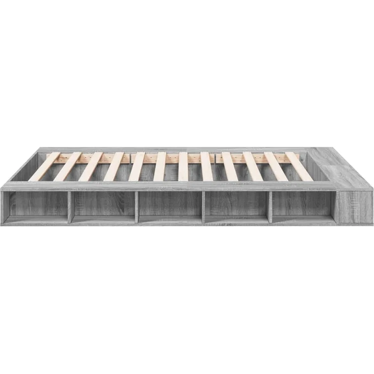 vidaXL Bettgestell Grau Sonoma 140x200 cm Holzwerkstoff 3280480 – Bild 5