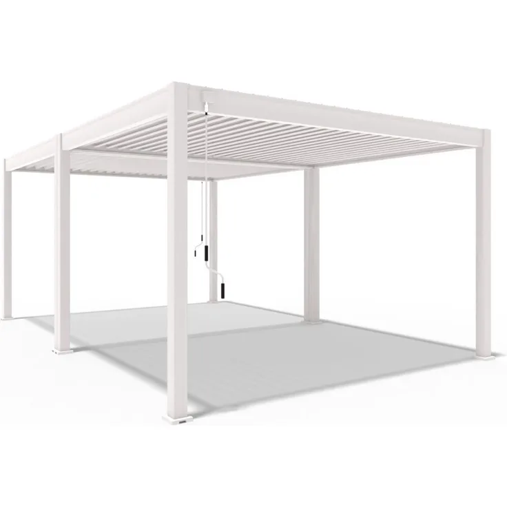 Weide Classic | Pergola Aluminium freistehend | 4 x 6 M | Lamellendach weiß + Verbindungskit 4 Meter