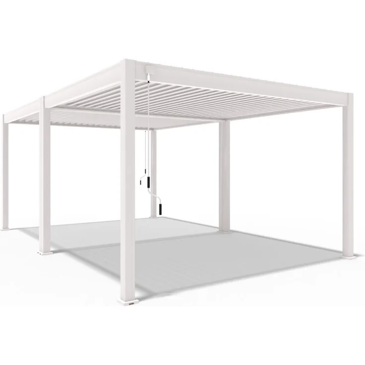 Weide Classic | Pergola Aluminium freistehend | 4 x 6 M | Lamellendach weiß + Verbindungskit 4 Meter – Bild 1