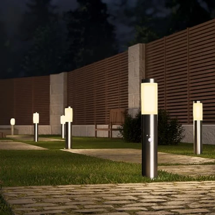 linovum LED Außen-Wandleuchte Wegeleuchte BOSEA-B Daemmerungs- & Bewegungsmelder - Pollerleuchte, Leuchtmittel nicht inklusive – Bild 6